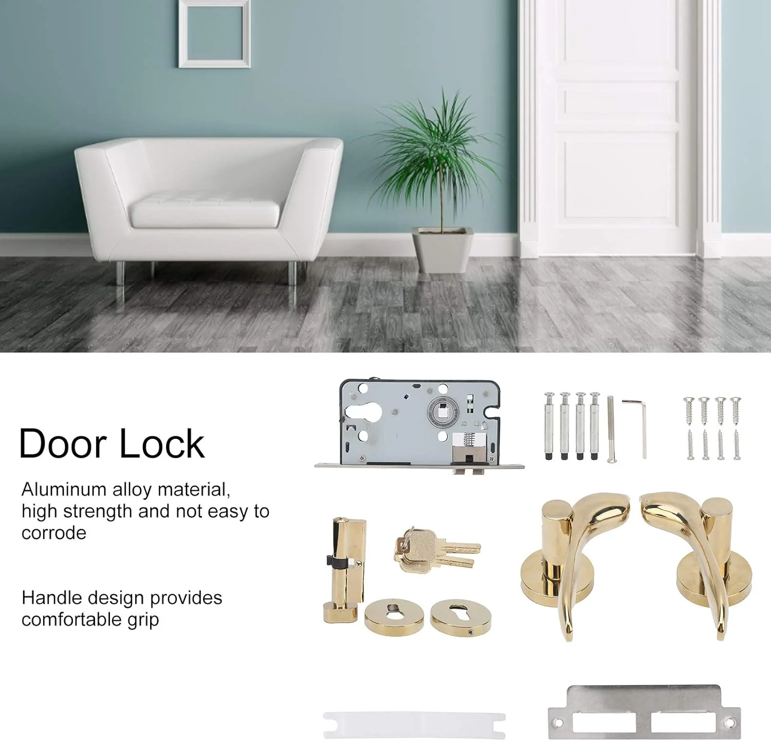 قفل دروازه، قفل درب الکترومغناطیسی ضد سرقت و بادوام برای اتاق خواب، منزل و اتاق