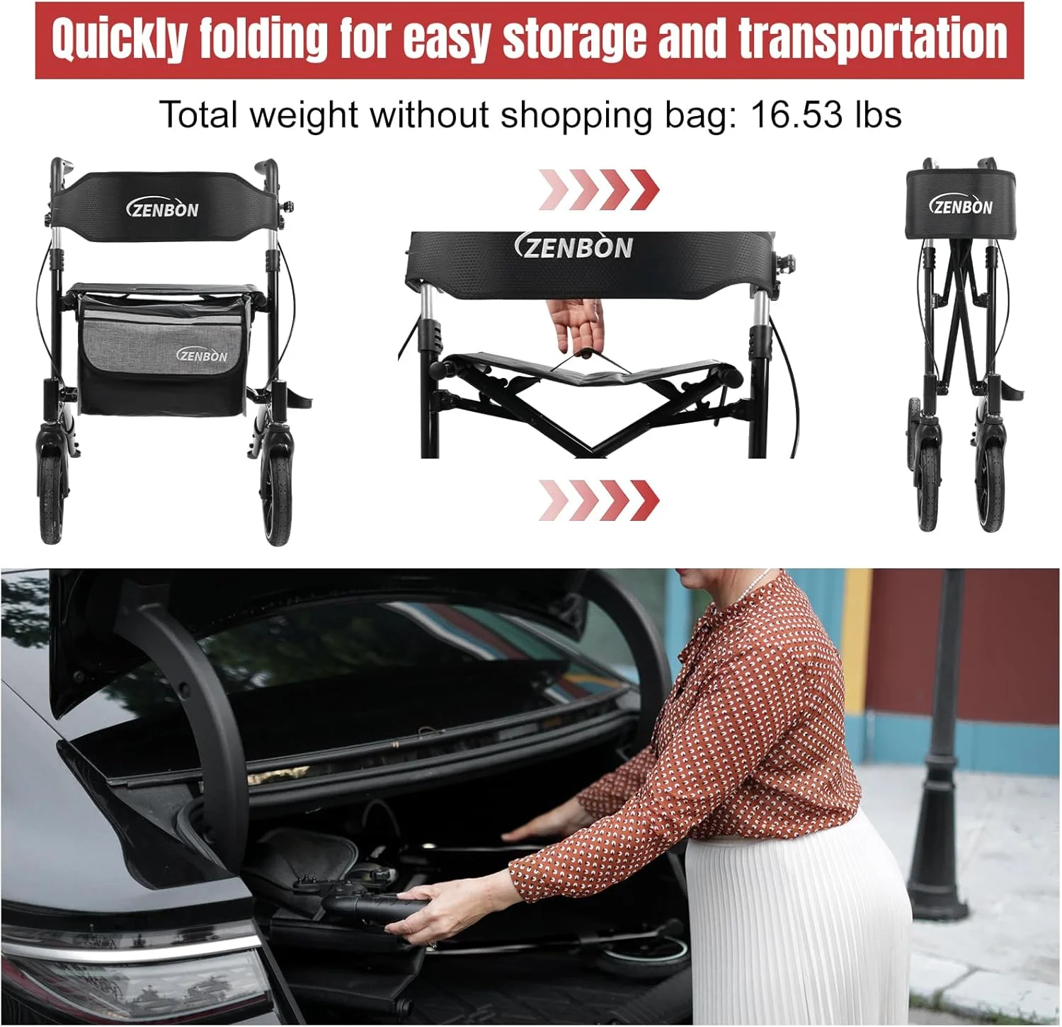 واکر رولیتور تاشو با صندلی برای سالمندان/بزرگسالان، ظرفیت 120 کیلوگرم، 4 چرخ بزرگ 8 اینچی، دستگیره های قابل تنظیم ارتفاع، واکر آلومینیومی سبک وزن 7205 (مشکی) واکر رولیتور تاشو با صندلی برای سالمندان/بزرگسالان، ظرفیت 120 کیلوگرم، 4 چرخ بزرگ 8 اینچی، دستگیره های قابل تنظیم ارتفاع، واکر آلومینیومی سبک وزن 7205 (مشکی)