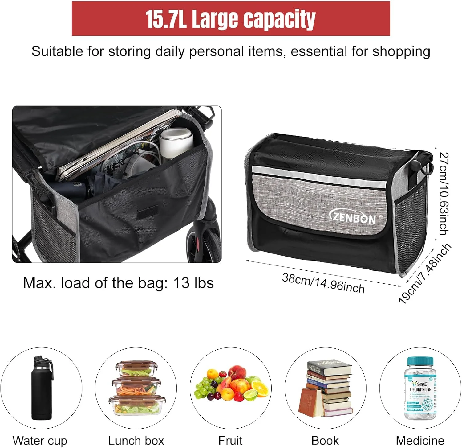 واکر رولیتور برای سالمندان/بزرگسالان، تاشو در دو جهت، واکر چرخ دار با صندلی، ظرفیت 120 کیلوگرم، 4 چرخ بزرگ 8 اینچی، دستگیره های قابل تنظیم ارتفاع، واکر آلومینیومی سبک وزن 7204 (مشکی) واکر رولیتور برای سالمندان/بزرگسالان، تاشو در دو جهت، واکر چرخ دار با صندلی، ظرفیت 120 کیلوگرم، 4 چرخ بزرگ 8 اینچی، دستگیره های قابل تنظیم ارتفاع، واکر آلومینیومی سبک وزن 7204 (مشکی)