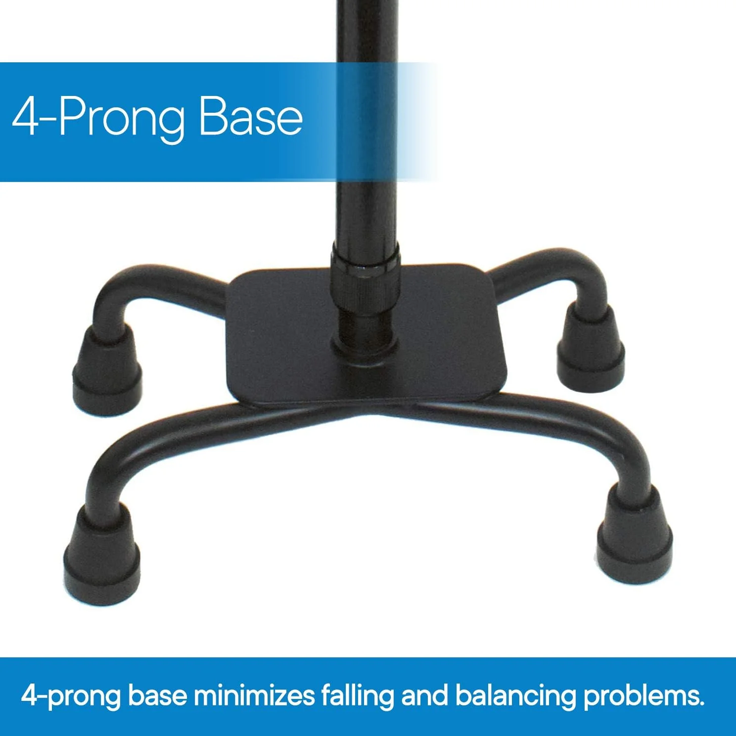 عصای چهار پایه RMS - عصای پیاده روی قابل تنظیم با پایه بزرگ چهار شاخه برای ثبات بیشتر - دسته افست فوم دار برای گرفتن ایمن و راحت - مناسب برای مردان و زنان راست دست یا چپ دست عصای چهار پایه RMS - عصای پیاده روی قابل تنظیم با پایه بزرگ چهار شاخه برای ثبات بیشتر - دسته افست فوم دار برای گرفتن ایمن و راحت - مناسب برای مردان و زنان راست دست یا چپ دست