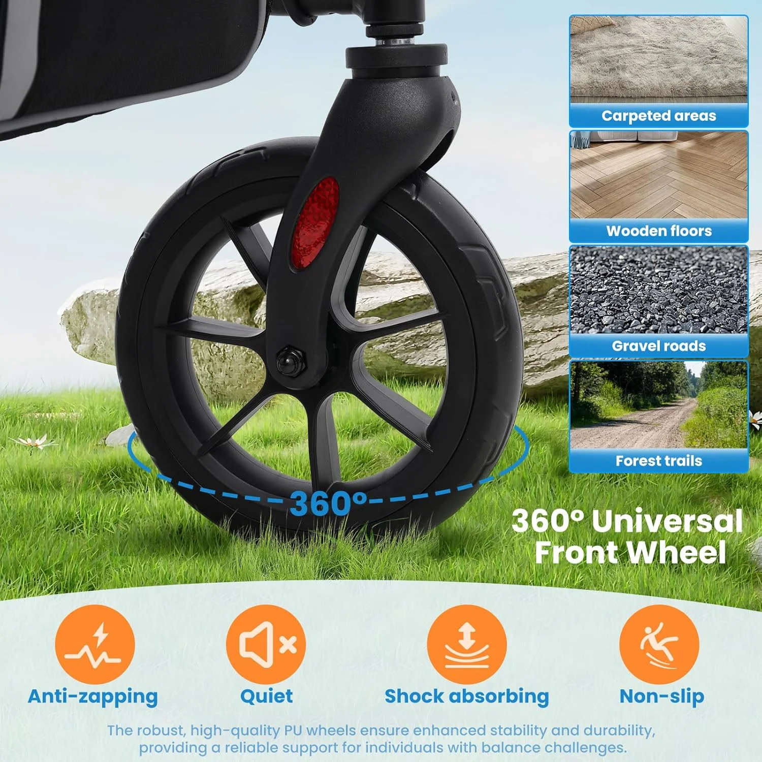 واکر رولیتور برای سالمندان/بزرگسالان، واکر چرخ دار تاشو با صندلی، ظرفیت 150 کیلوگرم، 4 چرخ بزرگ 8 اینچی، دستگیره های دستی با قابلیت تنظیم ارتفاع، واکر آلومینیومی سبک وزن، پشتی قابل جابجایی 7209 (مشکی) واکر رولیتور برای سالمندان/بزرگسالان، واکر چرخ دار تاشو با صندلی، ظرفیت 150 کیلوگرم، 4 چرخ بزرگ 8 اینچی، دستگیره های دستی با قابلیت تنظیم ارتفاع، واکر آلومینیومی سبک وزن، پشتی قابل جابجایی 7209 (مشکی)