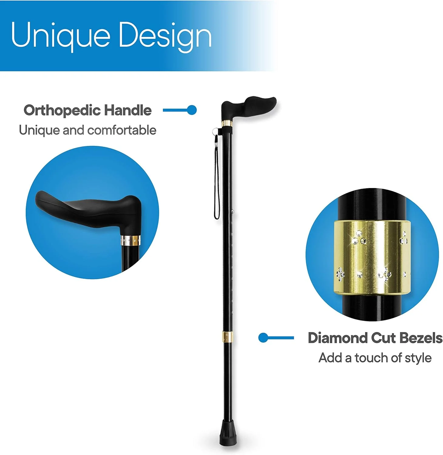 عصای پیاده روی RMS با دسته ارتوپدی با گریپ کف دست برای دست راست - عصای قابل تنظیم برای قرارگیری طبیعی کف دست - ایده آل برای افراد مبتلا به آرتروز یا سندرم تونل کارپال - مشکی عصای پیاده روی RMS با دسته ارتوپدی با گریپ کف دست برای دست راست - عصای قابل تنظیم برای قرارگیری طبیعی کف دست - ایده آل برای افراد مبتلا به آرتروز یا سندرم تونل کارپال - مشکی