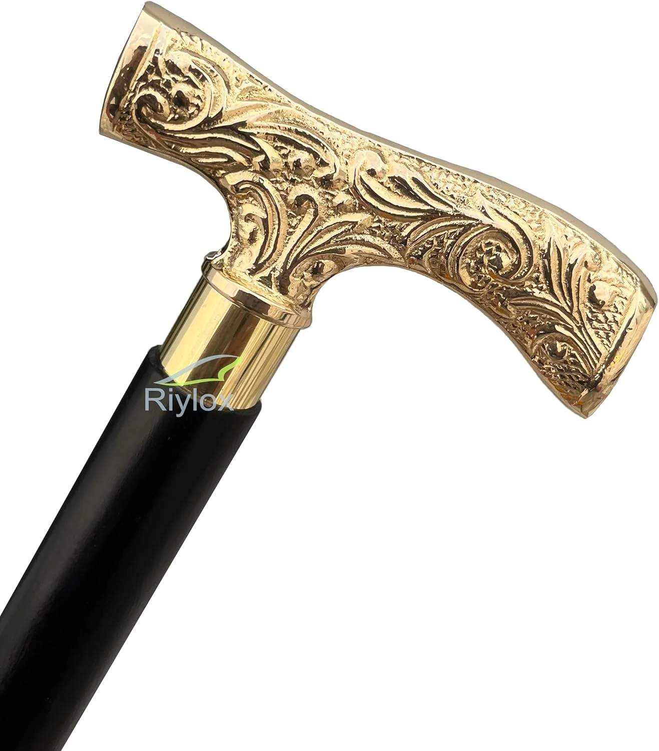 عصای پیاده روی برنجی عتیقه Riylox، عصای پیاده روی لوکس با دسته برنجی طلایی زیبا برای هدیه مردان و زنان عصای پیاده روی برنجی عتیقه Riylox، عصای پیاده روی لوکس با دسته برنجی طلایی زیبا برای هدیه مردان و زنان