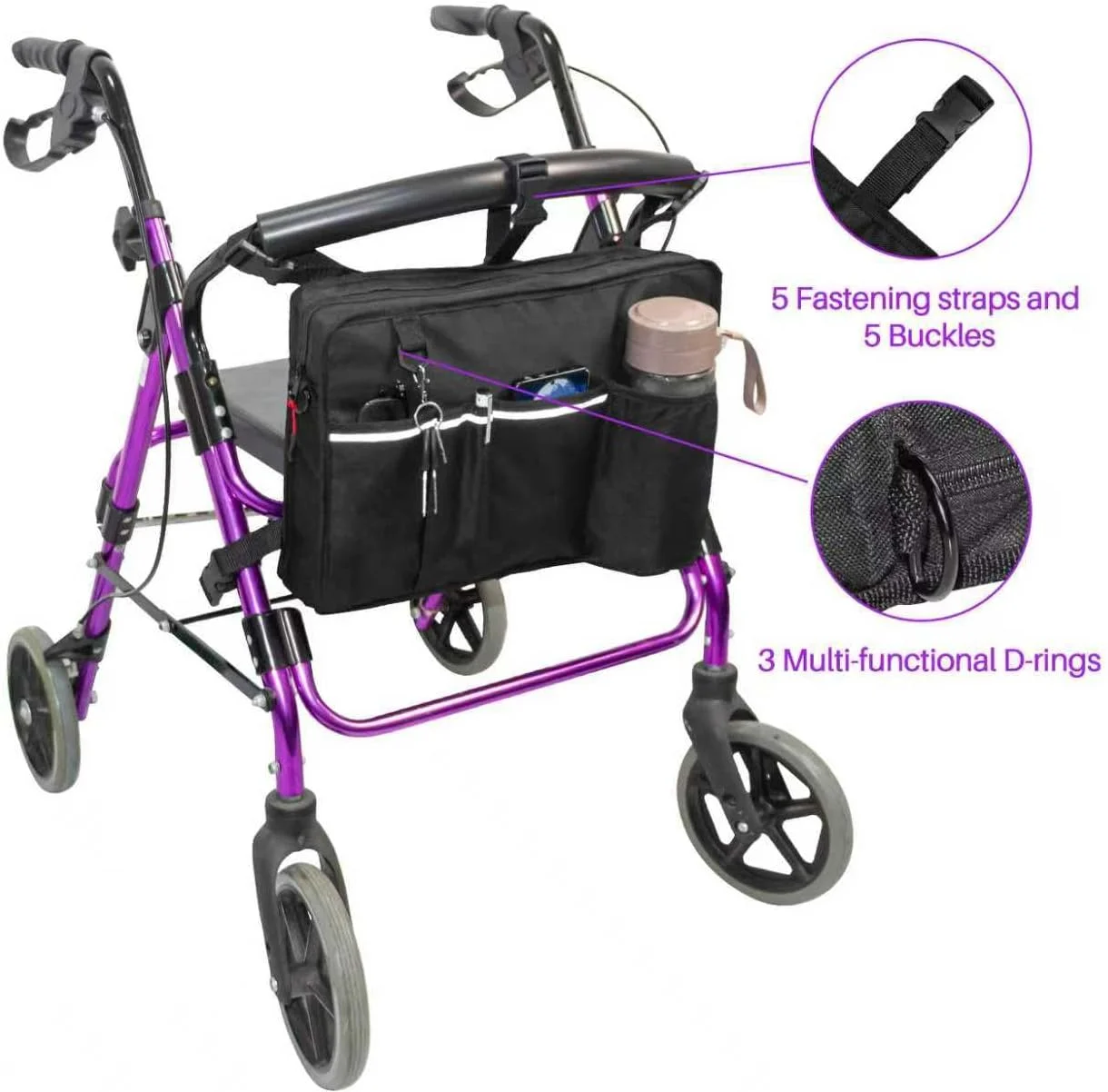 کیف سبد رولیتور با جا لیوانی، کیف واکر، کیف تاشو لوازم جانبی رولیتور، مناسب برای رولیتور، واکر و واکرهای چرخ دار کیف سبد رولیتور با جا لیوانی، کیف واکر، کیف تاشو لوازم جانبی رولیتور، مناسب برای رولیتور، واکر و واکرهای چرخ دار