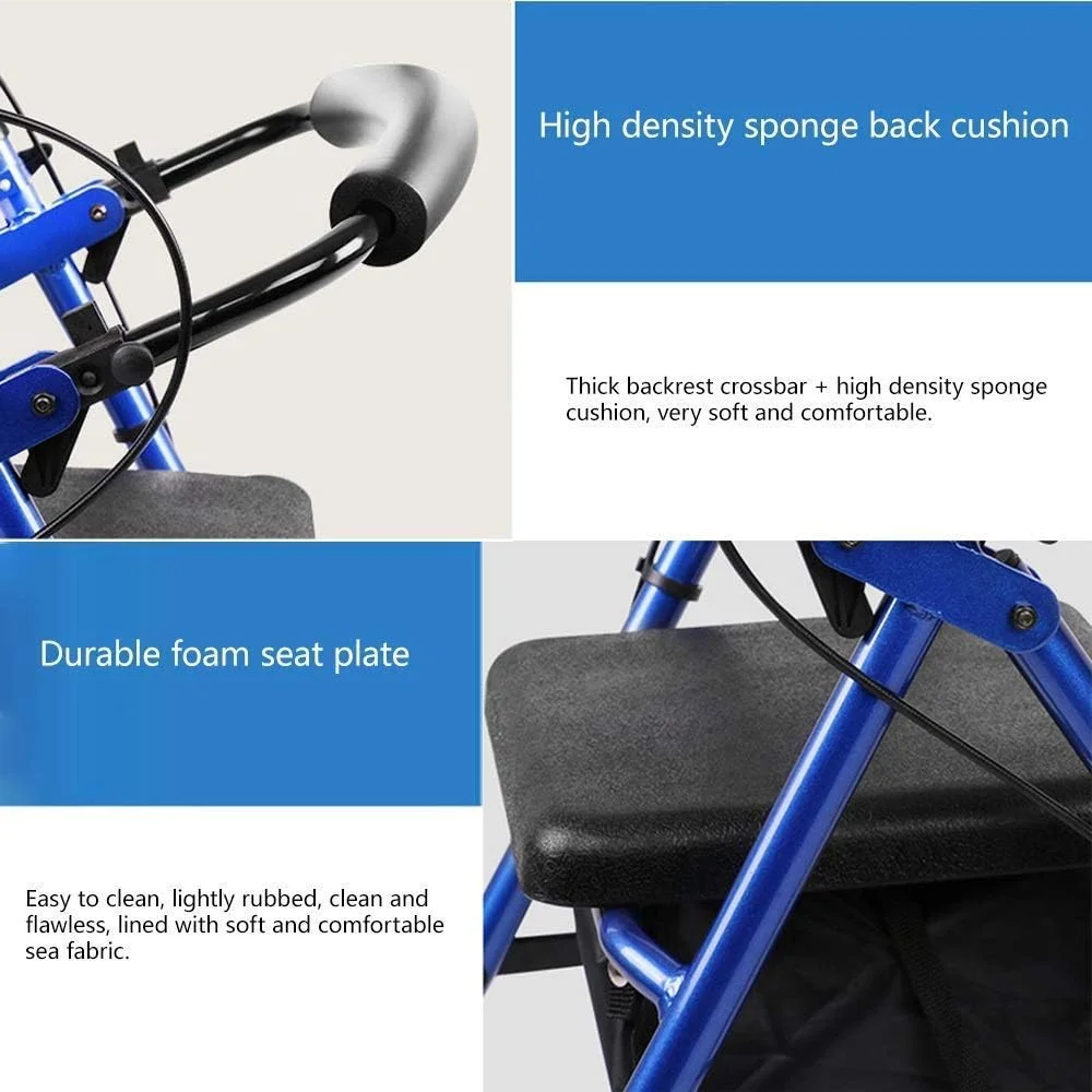 واکر، رولیتور واکر سنگین با صندلی، واکر چرخدار آلومینیومی تاشو با چرخ، رولیتور تاشو برای سالمندان، نرده دستی قابل تنظیم 8 سطحی، یک سورپرایز کوچک واکر، رولیتور واکر سنگین با صندلی، واکر چرخدار آلومینیومی تاشو با چرخ، رولیتور تاشو برای سالمندان، نرده دستی قابل تنظیم 8 سطحی، یک سورپرایز کوچک