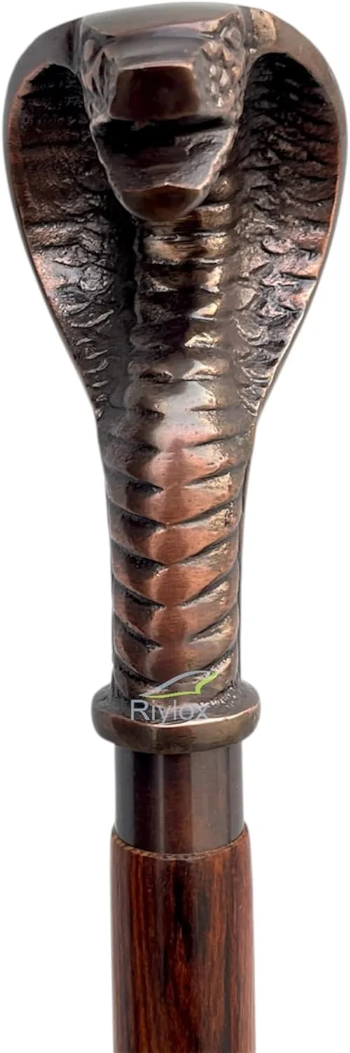 عصای پیاده روی برنجی عتیقه Riylox، دسته ماری برنجی عتیقه، چوب تاشو منحنی چوبی قهوه ای برای هدیه مردان و زنان عصای پیاده روی برنجی عتیقه Riylox، دسته ماری برنجی عتیقه، چوب تاشو منحنی چوبی قهوه ای برای هدیه مردان و زنان