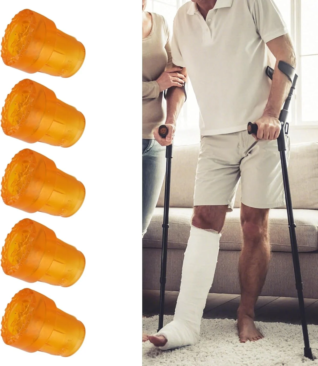 پایه عصا، پایه های لاستیکی عصا ضد لغزش 5 عددی 19 میلی متری پایه عصای ضخیم شده لوازم جانبی عصا مقاوم در برابر سایش پایه عصا، پایه های لاستیکی عصا ضد لغزش 5 عددی 19 میلی متری پایه عصای ضخیم شده لوازم جانبی عصا مقاوم در برابر سایش