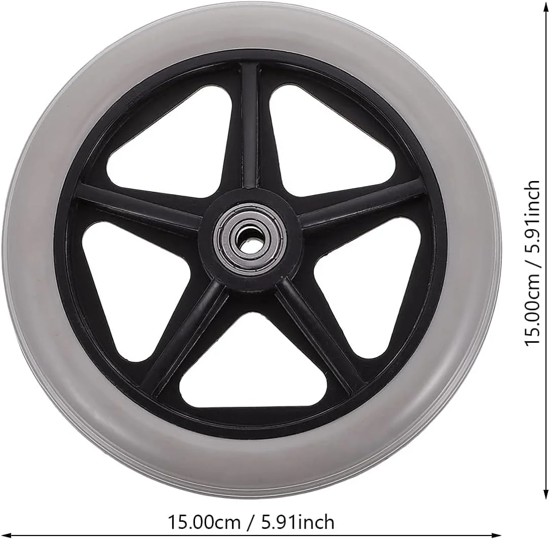 چرخ های توپر خاکستری 6 اینچی جایگزین برای ویلچر، رولیتور، واکر، افراد معلول، چرخ های لاستیکی ضد لغزش، لوازم جانبی ویلچر چرخ های توپر خاکستری 6 اینچی جایگزین برای ویلچر، رولیتور، واکر، افراد معلول، چرخ های لاستیکی ضد لغزش، لوازم جانبی ویلچر