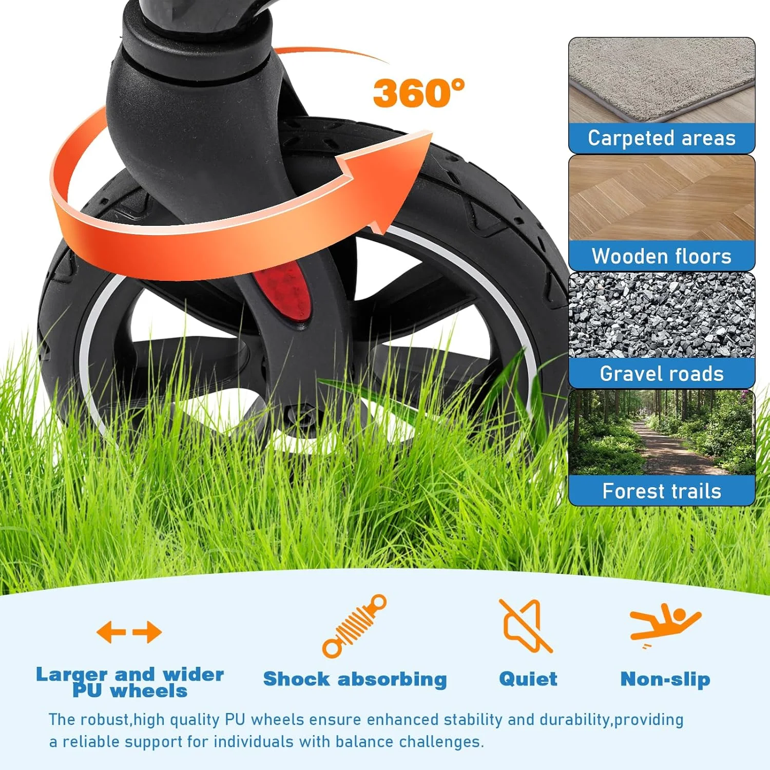 واکر رولیتور تاشو برای سالمندان/بزرگسالان با صندلی، ظرفیت 120 کیلوگرم، 4 چرخ بزرگ 8 اینچی، دستگیره های قابل تنظیم ارتفاع، واکر فیبر کربنی سبک وزن مدل 7206 (مشکی) واکر رولیتور تاشو برای سالمندان/بزرگسالان با صندلی، ظرفیت 120 کیلوگرم، 4 چرخ بزرگ 8 اینچی، دستگیره های قابل تنظیم ارتفاع، واکر فیبر کربنی سبک وزن مدل 7206 (مشکی)