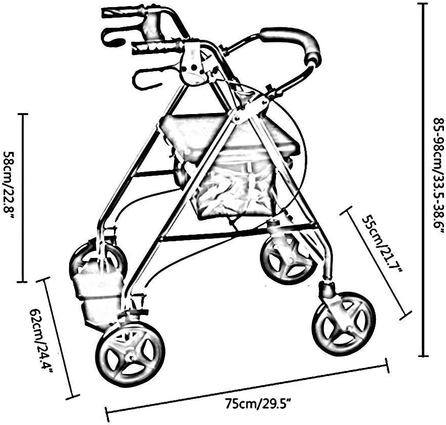 واکر، رولیتور واکر سنگین با صندلی، واکر آلومینیومی تاشو با چرخ، رولیتور تاشو برای سالمندان، نرده قابل تنظیم 8 سطحی، یک سورپرایز کوچک واکر، رولیتور واکر سنگین با صندلی، واکر آلومینیومی تاشو با چرخ، رولیتور تاشو برای سالمندان، نرده قابل تنظیم 8 سطحی، یک سورپرایز کوچک
