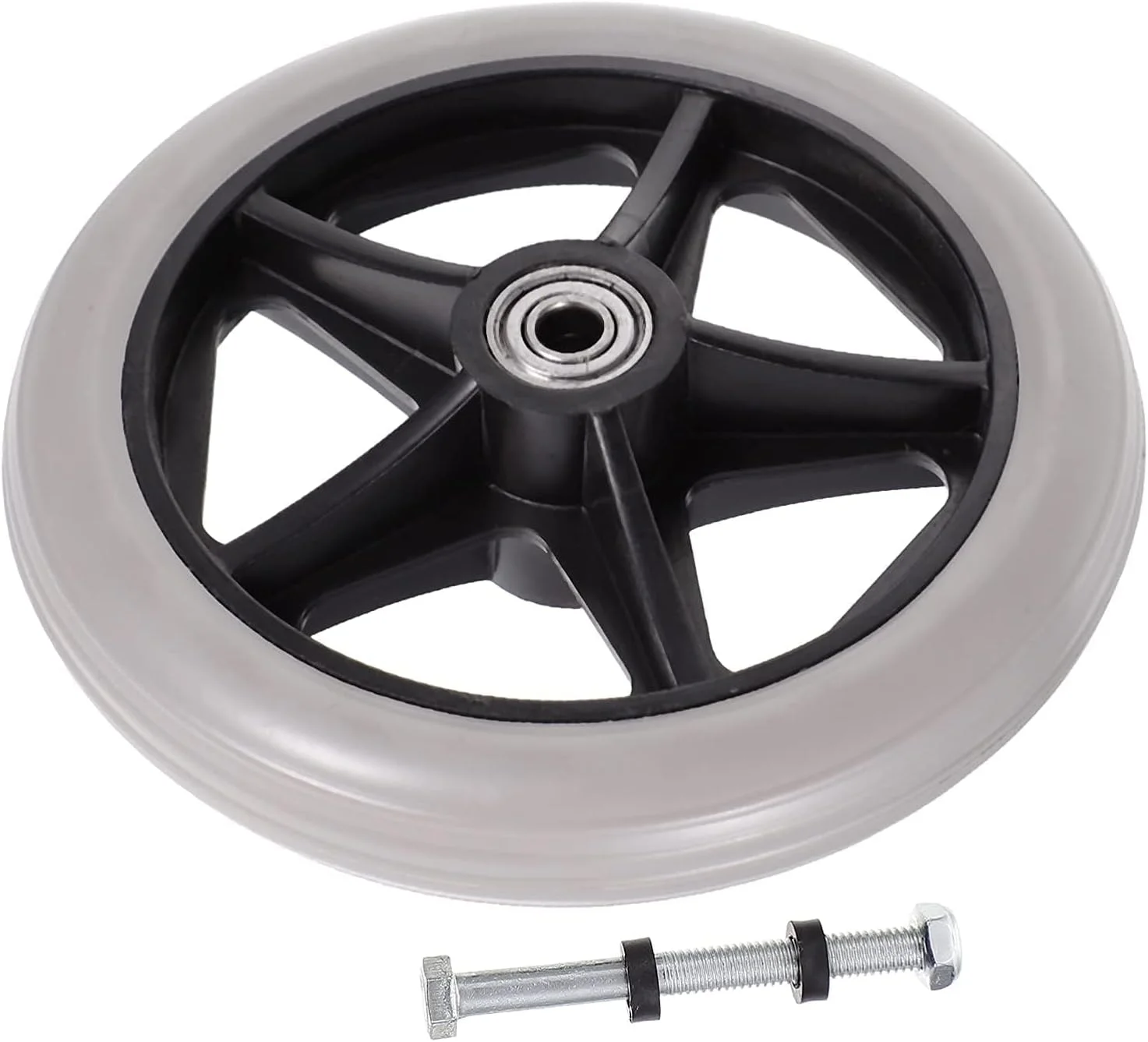 چرخ های توپر خاکستری 6 اینچی جایگزین برای ویلچر، رولیتور، واکر، افراد معلول، چرخ های لاستیکی ضد لغزش، لوازم جانبی ویلچر چرخ های توپر خاکستری 6 اینچی جایگزین برای ویلچر، رولیتور، واکر، افراد معلول، چرخ های لاستیکی ضد لغزش، لوازم جانبی ویلچر