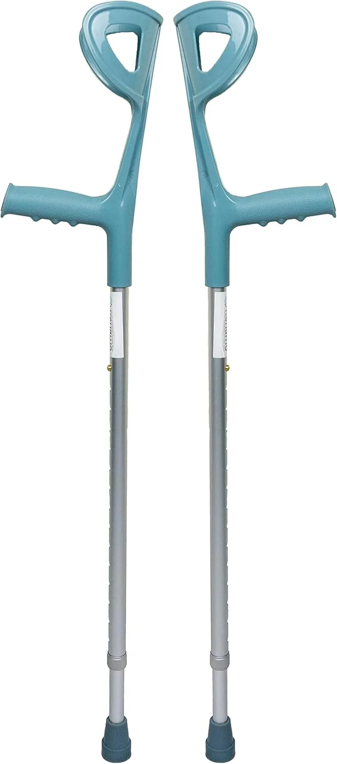 عصا زیر بغل سبک رِهامو برای سالمندان، معلولین، افراد مسن و بزرگسالان | عصای معلولیتی آلیاژ آلومینیوم قابل تنظیم | راحت ترین عصای حرکتی با تنظیم ارتفاع - 1 جفت عصا زیر بغل سبک رِهامو برای سالمندان، معلولین، افراد مسن و بزرگسالان | عصای معلولیتی آلیاژ آلومینیوم قابل تنظیم | راحت ترین عصای حرکتی با تنظیم ارتفاع - 1 جفت