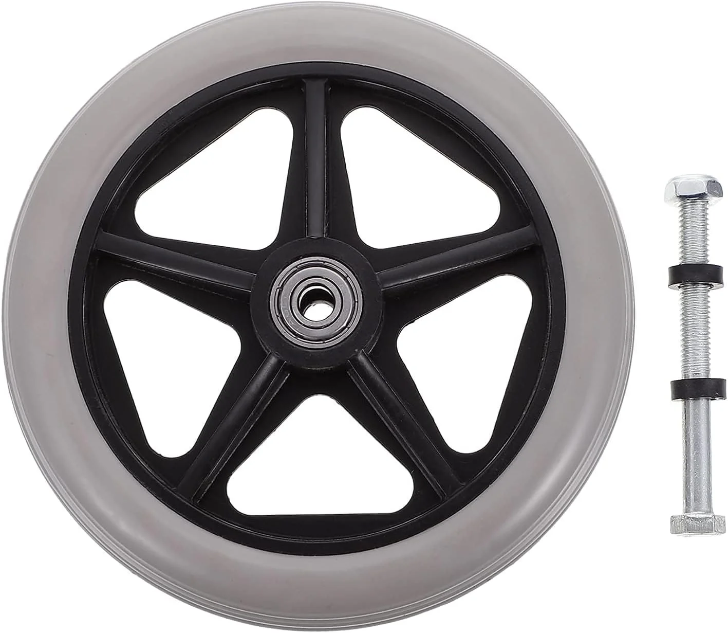 چرخ های توپر خاکستری 6 اینچی جایگزین برای ویلچر، رولیتور، واکر، افراد معلول، چرخ های لاستیکی ضد لغزش، لوازم جانبی ویلچر چرخ های توپر خاکستری 6 اینچی جایگزین برای ویلچر، رولیتور، واکر، افراد معلول، چرخ های لاستیکی ضد لغزش، لوازم جانبی ویلچر