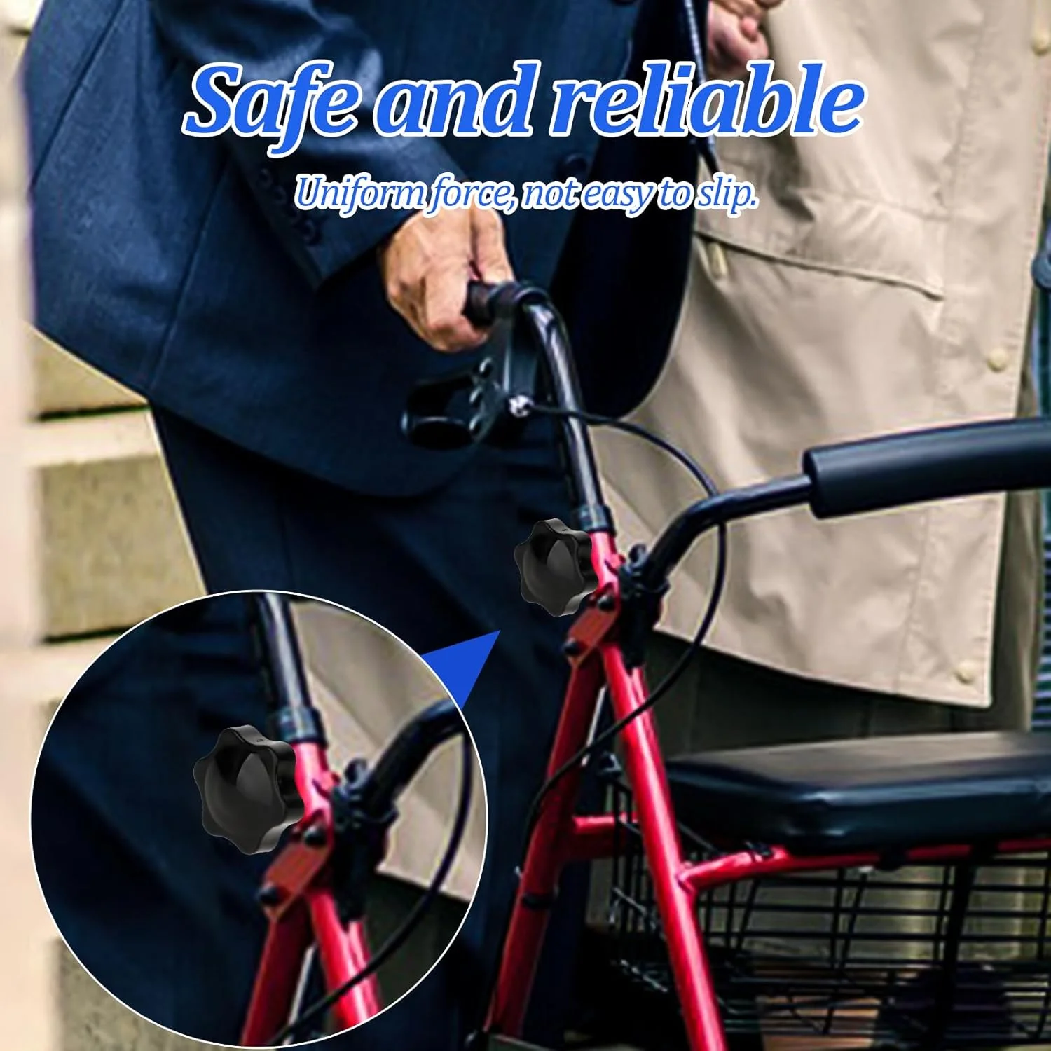 دو بسته دستگیره های تنظیم ارتفاع بازویی واکر رولیتور، لوازم جانبی واکر رولیتور، پیچ تنظیم ارتفاع بازو با دستگیره، پیچ و مهره های M6 T برای اتصال واکر دو بسته دستگیره های تنظیم ارتفاع بازویی واکر رولیتور، لوازم جانبی واکر رولیتور، پیچ تنظیم ارتفاع بازو با دستگیره، پیچ و مهره های M6 T برای اتصال واکر