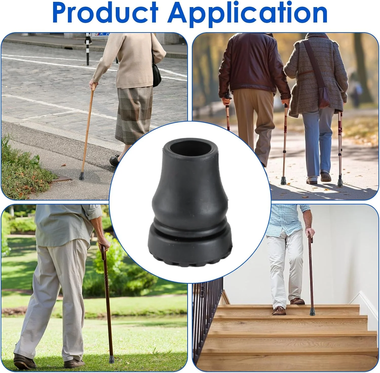 ته پایه عصا 19 میلیمتری، لاستیکی، 4 عددی، مقاوم و ضد لغزش، سری تعویضی استاندارد برای عصاهای تاشو، لوازم جانبی عصا برای عصا، چوب زیر بغل، چوب کوهنوردی، سالمندان، مشکی ته پایه عصا 19 میلیمتری، لاستیکی، 4 عددی، مقاوم و ضد لغزش، سری تعویضی استاندارد برای عصاهای تاشو، لوازم جانبی عصا برای عصا، چوب زیر بغل، چوب کوهنوردی، سالمندان، مشکی