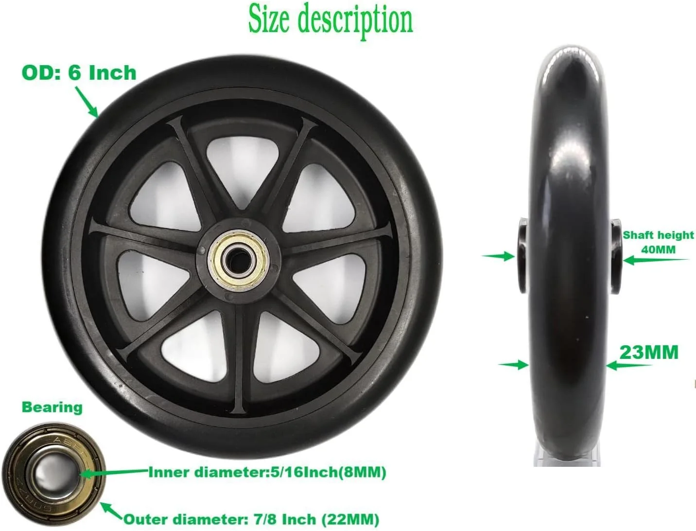 چرخ های جایگزین 6 اینچی NP برای واکر رولیتور، قطعات، لوازم جانبی، چرخ های 6 اینچی عمومی رولیتور/ویلچر/واکر، مجموعه چرخ جایگزین رولیتور 6 اینچی جلو و عقب - 1 عدد چرخ های جایگزین 6 اینچی NP برای واکر رولیتور، قطعات، لوازم جانبی، چرخ های 6 اینچی عمومی رولیتور/ویلچر/واکر، مجموعه چرخ جایگزین رولیتور 6 اینچی جلو و عقب - 1 عدد