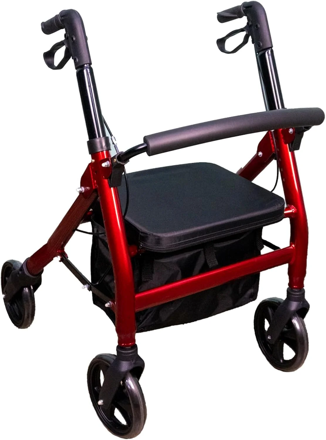 واکر رولیتور تاشو سنگین وزن باریاتریک Rehamo - قابل تنظیم ارتفاع، ظرفیت وزن 230 کیلوگرم | مناسب بزرگسالان با 4 چرخ بزرگ 8 اینچی | وزن واحد 8.8 کیلوگرم