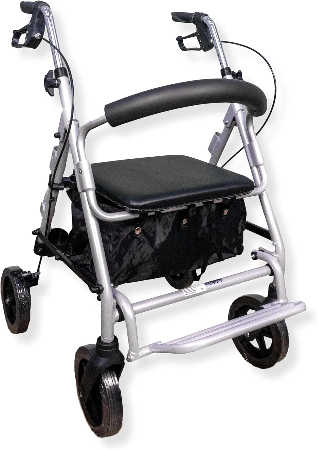 واکر رولیتور آلومینیومی Rehamo با صندلی | 4 چرخ بزرگ | واکر بزرگسالان با چرخ | تاشو، با قابلیت تنظیم ارتفاع، ظرفیت وزنی 110 کیلوگرم، سیستم ترمز 2 چرخ واکر رولیتور آلومینیومی Rehamo با صندلی | 4 چرخ بزرگ | واکر بزرگسالان با چرخ | تاشو، با قابلیت تنظیم ارتفاع، ظرفیت وزنی 110 کیلوگرم، سیستم ترمز 2 چرخ