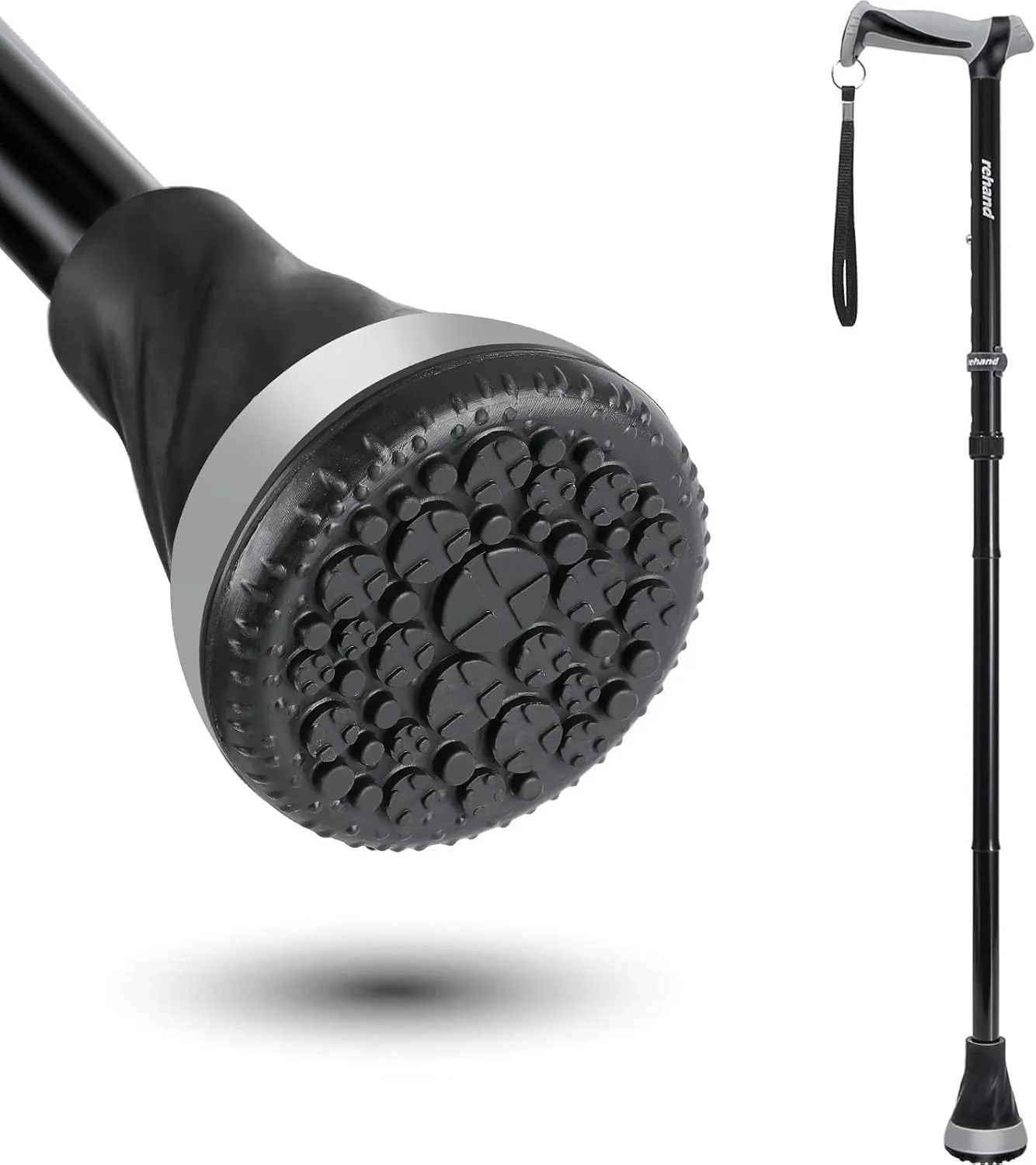 عصاهای پیاده روی Rehand - عصاهای پیاده روی تاشو، قابل تنظیم و جمع شدنی برای سالمندان و بزرگسالان، نوک محوری، به همراه کیف مسافرتی | عصا برای مردان و زنان