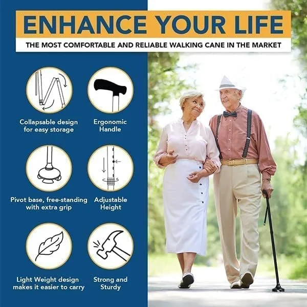 عصای همه کاره رِهامو مدل Freedom Edition | عصای آلومینیومی تاشو و قابل تنظیم برای معلولین، بزرگسالان، سالمندان و افراد مسن | مناسب فضای داخلی و خارجی | وسیله کمکی پیاده روی | عصای پیاده روی مردانه و زنانه عصای همه کاره رِهامو مدل Freedom Edition | عصای آلومینیومی تاشو و قابل تنظیم برای معلولین، بزرگسالان، سالمندان و افراد مسن | مناسب فضای داخلی و خارجی | وسیله کمکی پیاده روی | عصای پیاده روی مردانه و زنانه