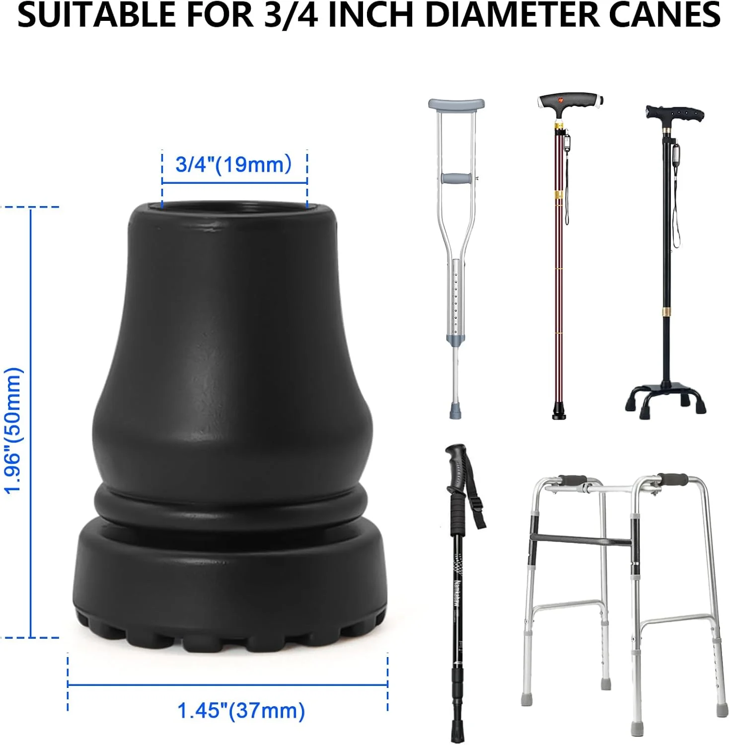 4 عدد سری عصا جایگزین 3/4 اینچی، کلاهک پایه عصا، نوک عصای پیاده روی، لوازم جانبی عصای لاستیکی سنگین برای عصا، چوب های پیاده روی، واکرها، صندلی های توالت فرنگی، صندلی های حمام