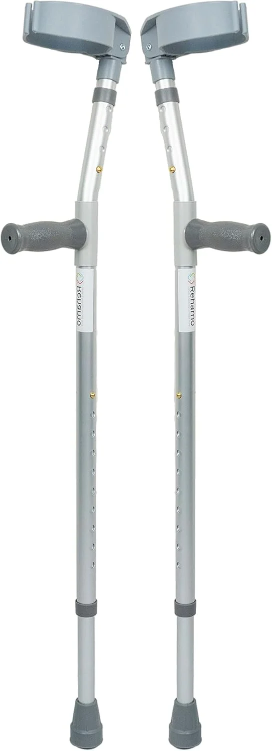 عصاهای زیر بغل سبک وزن Rehamo با قابلیت تنظیم ارتفاع - سایز L - قد 1.55-2 متر | عصاهای آرنجی تاشو مردانه و زنانه | عصاهای زیر بغل آلومینیومی برای سالمندان و بزرگسالان عصاهای زیر بغل سبک وزن Rehamo با قابلیت تنظیم ارتفاع - سایز L - قد 1.55-2 متر | عصاهای آرنجی تاشو مردانه و زنانه | عصاهای زیر بغل آلومینیومی برای سالمندان و بزرگسالان