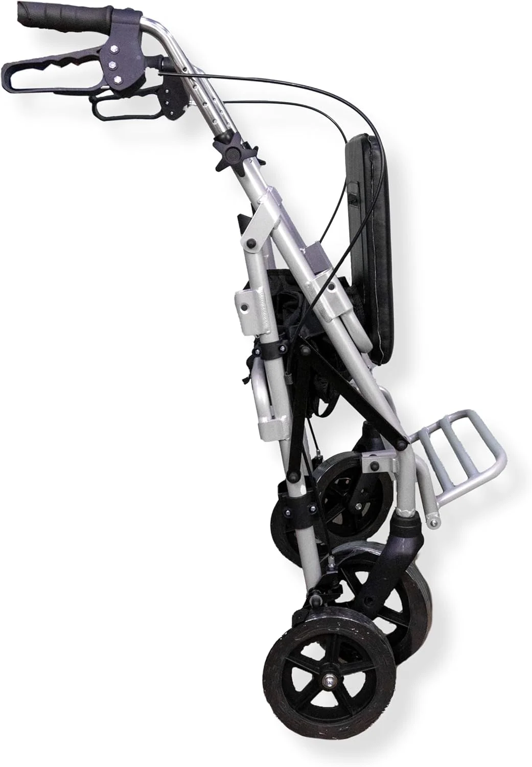 واکر رولیتور آلومینیومی Rehamo با صندلی | 4 چرخ بزرگ | واکر بزرگسالان با چرخ | تاشو، با قابلیت تنظیم ارتفاع، ظرفیت وزنی 110 کیلوگرم، سیستم ترمز 2 چرخ