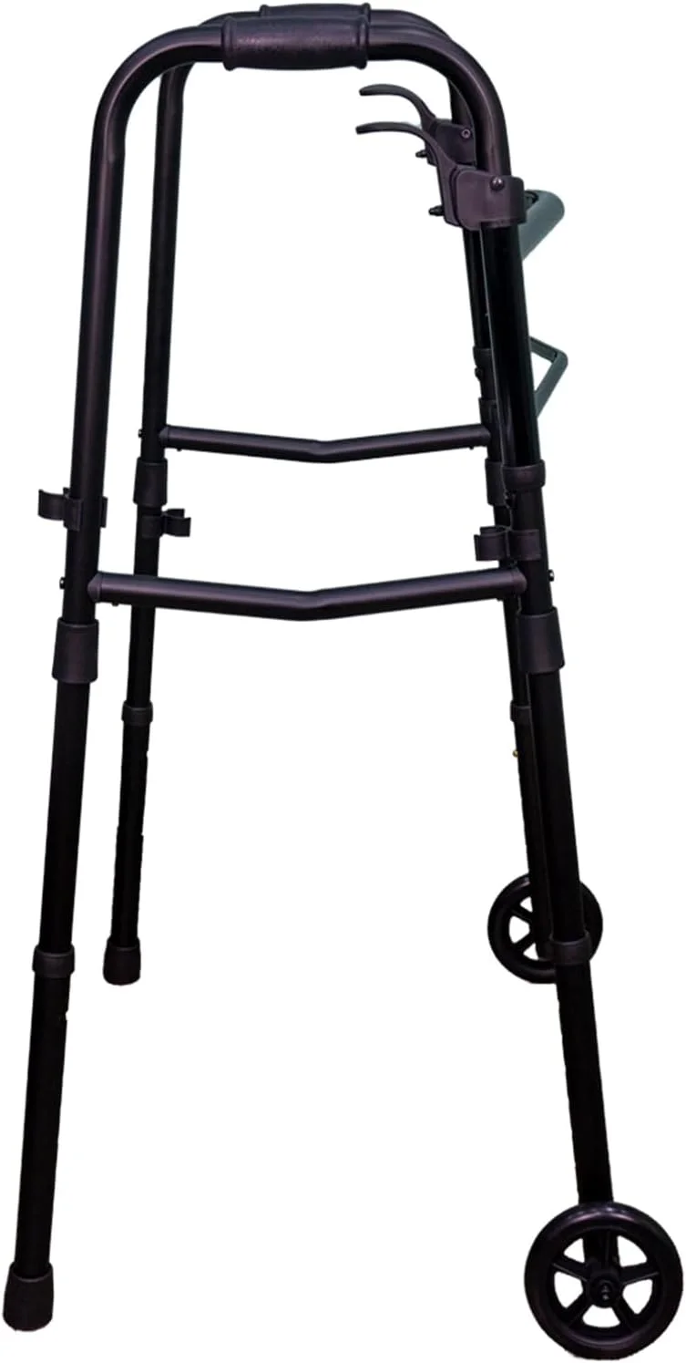 واکر تاشو سبک وزن با قابلیت تنظیم ارتفاع Rehamo برای سالمندان، بزرگسالان و بیماران | آلومینیومی با چرخ | مناسب استفاده در فضای باز و داخل خانه | مسافرتی - مشکی واکر تاشو سبک وزن با قابلیت تنظیم ارتفاع Rehamo برای سالمندان، بزرگسالان و بیماران | آلومینیومی با چرخ | مناسب استفاده در فضای باز و داخل خانه | مسافرتی - مشکی