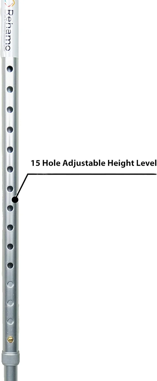 عصای زیر بغل سبک وزن رِهامو برای سالمندان، معلولان، افراد مسن و بزرگسالان | عصای آرنجی آلومینیومی قابل تنظیم | عصای پزشکی تاشو با قابلیت تنظیم ارتفاع (1 عدد) عصای زیر بغل سبک وزن رِهامو برای سالمندان، معلولان، افراد مسن و بزرگسالان | عصای آرنجی آلومینیومی قابل تنظیم | عصای پزشکی تاشو با قابلیت تنظیم ارتفاع (1 عدد)