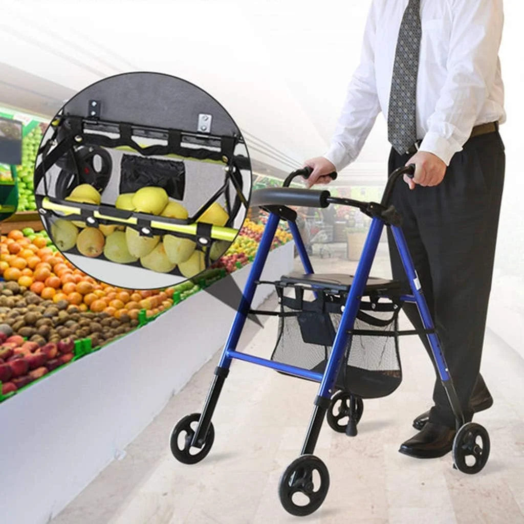 عصا زیر بغل QIVGXBO Leunlee، واکر رولیتور آلومینیومی با پشتی تاشو و قابل جابجایی، صندلی پد دار، چرخ های 6 اینچی (15 سانتی متری)، ارتفاع دسته و صندلی قابل تنظیم - آبی عصا زیر بغل QIVGXBO Leunlee، واکر رولیتور آلومینیومی با پشتی تاشو و قابل جابجایی، صندلی پد دار، چرخ های 6 اینچی (15 سانتی متری)، ارتفاع دسته و صندلی قابل تنظیم - آبی