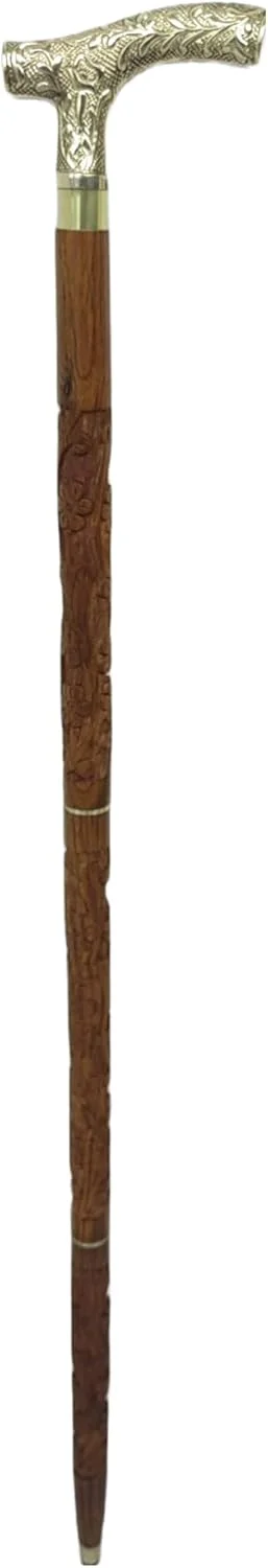 عصای پیاده روی چوبی Prime Art با دسته برنجی، هدیه سلطنتی برای مردان و زنان، طراحی چوبی دست ساز، هدیه برای استفاده روزمره، بهترین هدیه (دسته (C)) عصای پیاده روی چوبی Prime Art با دسته برنجی، هدیه سلطنتی برای مردان و زنان، طراحی چوبی دست ساز، هدیه برای استفاده روزمره، بهترین هدیه (دسته (C))