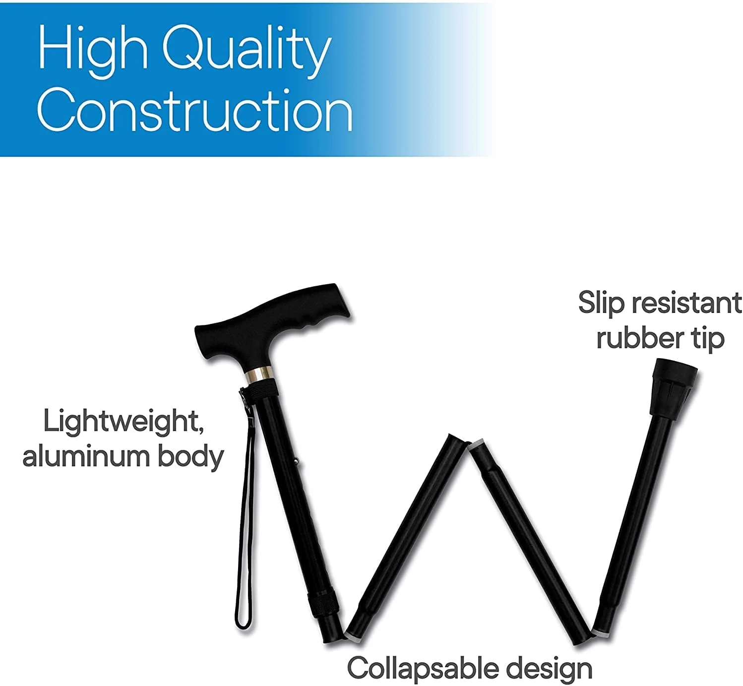 عصای تاشو ProBytes - عصای پیاده روی ارگونومیک و شیک. ارتفاع قابل تنظیم 82-92 سانتی متر، بدنه آلیاژ فلزی، پایه لاستیکی ضد لغزش، دسته دربی با گرفتن آسان، کمک حرکتی 4 تایی، تاشو عصای تاشو ProBytes - عصای پیاده روی ارگونومیک و شیک. ارتفاع قابل تنظیم 82-92 سانتی متر، بدنه آلیاژ فلزی، پایه لاستیکی ضد لغزش، دسته دربی با گرفتن آسان، کمک حرکتی 4 تایی، تاشو