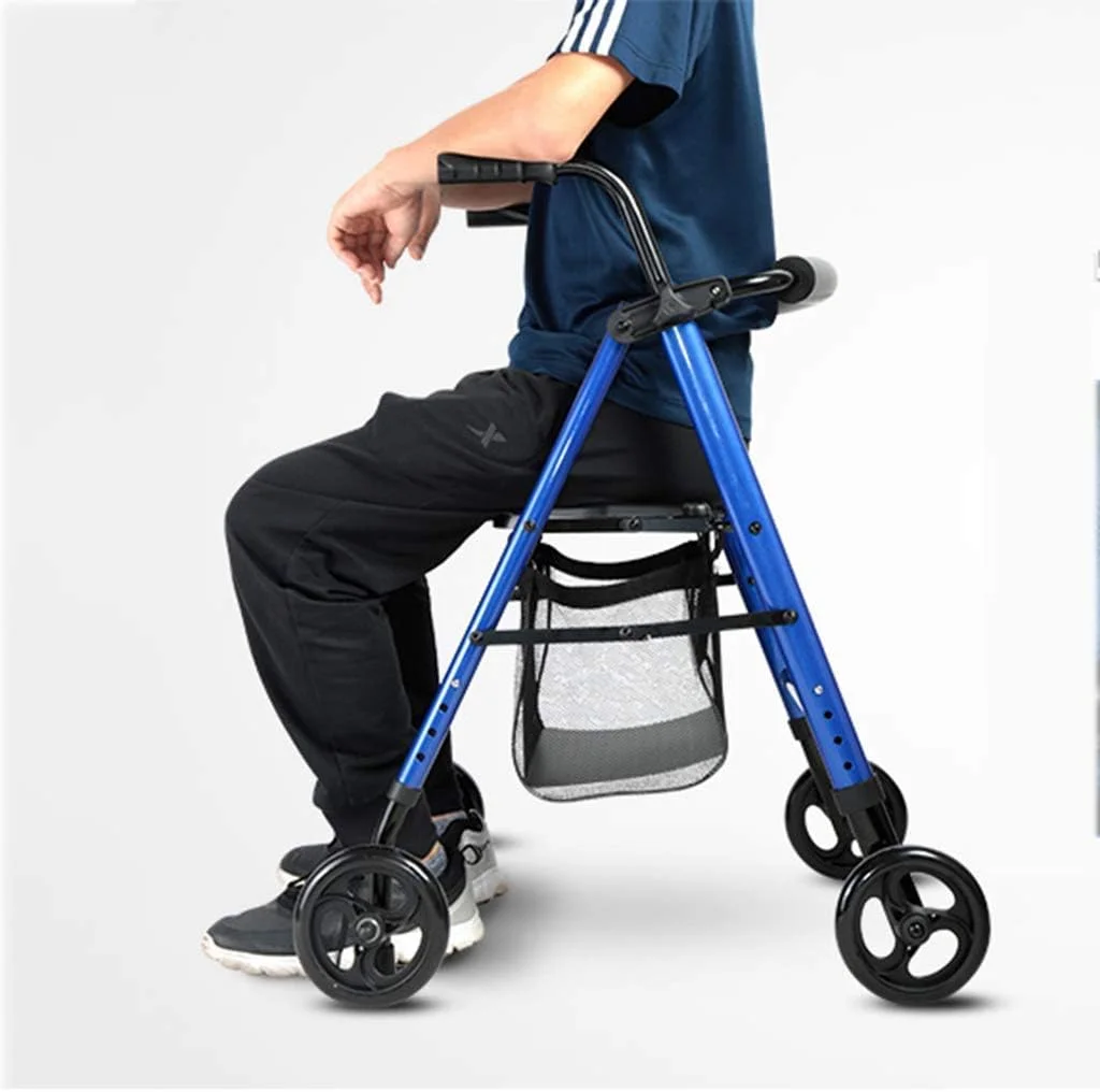 عصا زیر بغل QIVGXBO Leunlee، واکر رولیتور آلومینیومی با پشتی تاشو و قابل جابجایی، صندلی پد دار، چرخ های 6 اینچی (15 سانتی متری)، ارتفاع دسته و صندلی قابل تنظیم - آبی عصا زیر بغل QIVGXBO Leunlee، واکر رولیتور آلومینیومی با پشتی تاشو و قابل جابجایی، صندلی پد دار، چرخ های 6 اینچی (15 سانتی متری)، ارتفاع دسته و صندلی قابل تنظیم - آبی