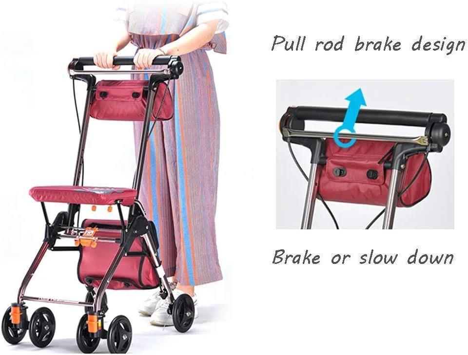 واکر 4 چرخ تاشو قابل حمل، واکر رولیتور درایو با صندلی، واکر چرخ دار پزشکی با سیستم ترمز دوبل، مناسب برای افراد مسن با یک سورپرایز کوچک واکر 4 چرخ تاشو قابل حمل، واکر رولیتور درایو با صندلی، واکر چرخ دار پزشکی با سیستم ترمز دوبل، مناسب برای افراد مسن با یک سورپرایز کوچک