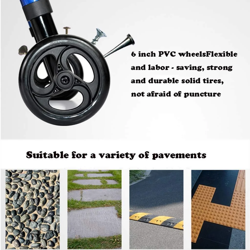 عصا زیر بغل QIVGXBO Leunlee، واکر رولیتور آلومینیومی با پشتی تاشو و قابل جابجایی، صندلی پد دار، چرخ های 6 اینچی (15 سانتی متری)، ارتفاع دسته و صندلی قابل تنظیم - آبی عصا زیر بغل QIVGXBO Leunlee، واکر رولیتور آلومینیومی با پشتی تاشو و قابل جابجایی، صندلی پد دار، چرخ های 6 اینچی (15 سانتی متری)، ارتفاع دسته و صندلی قابل تنظیم - آبی