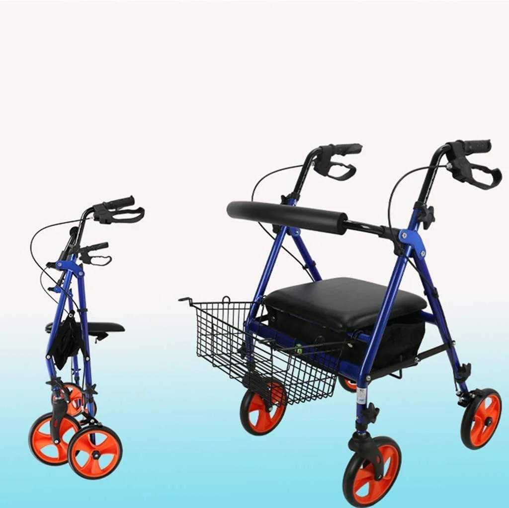 عصا زیر بغل QIVGXBO Leunlee، چرخ خرید، واکر، رولیتور چهار چرخ آلومینیومی، صندلی با پشتی و سبد خرید، ارتفاع قابل تنظیم، چرخ 8 اینچی (20 سانتی متر)، ترمز دستی عصا زیر بغل QIVGXBO Leunlee، چرخ خرید، واکر، رولیتور چهار چرخ آلومینیومی، صندلی با پشتی و سبد خرید، ارتفاع قابل تنظیم، چرخ 8 اینچی (20 سانتی متر)، ترمز دستی