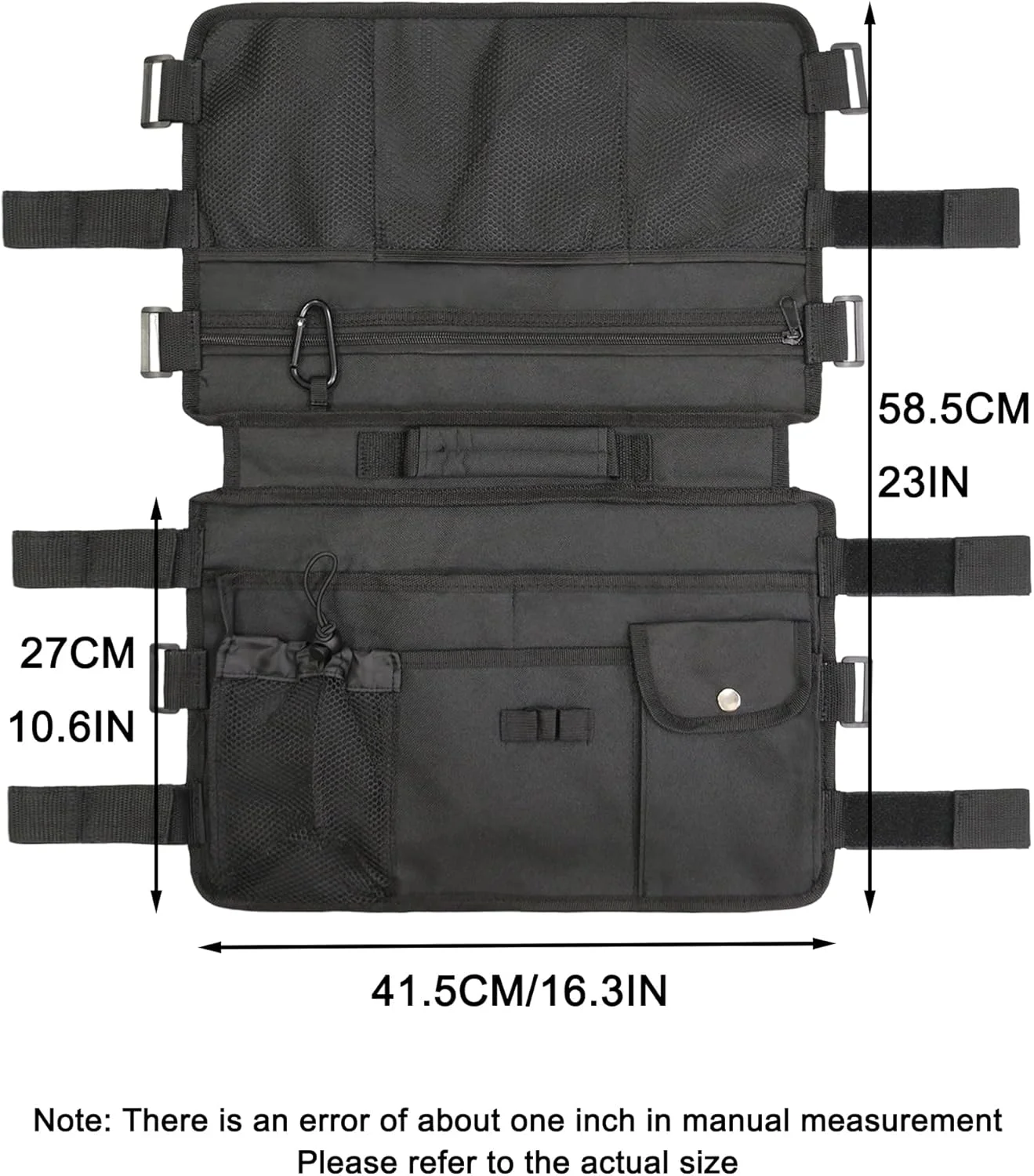 کیف واکر Ogard - لوازم جانبی چند جیبی دو طرفه برای واکرها، لوازم جانبی رولیتور، ایده آل برای خانه یا بیرون، مشکی