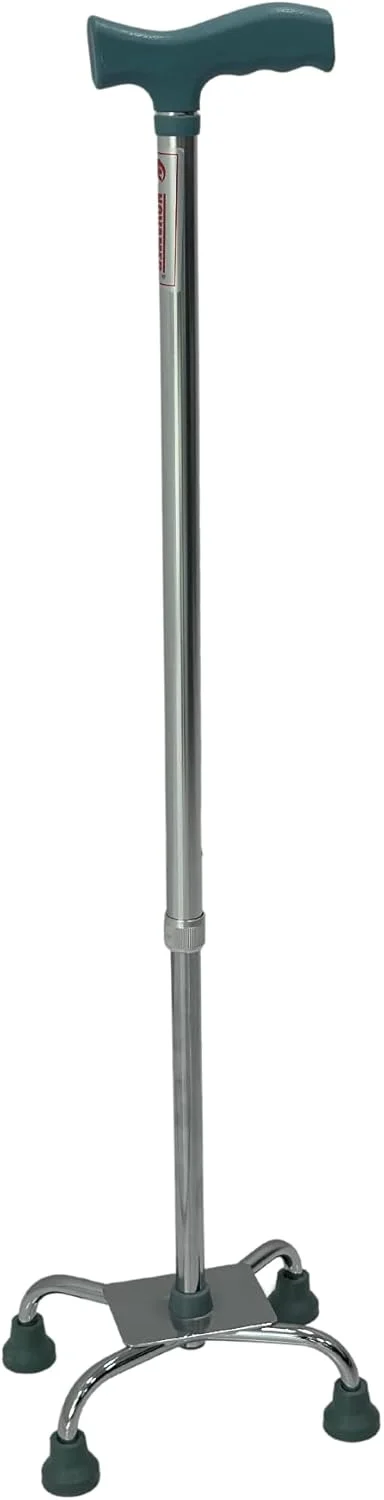 نوامد 924 - عصای پیاده روی سه پایه قابل تنظیم با 4 پایه لاستیکی ضد لغزش، عصا برای سالمندان، معلولان و مجروحان (نقره ای)