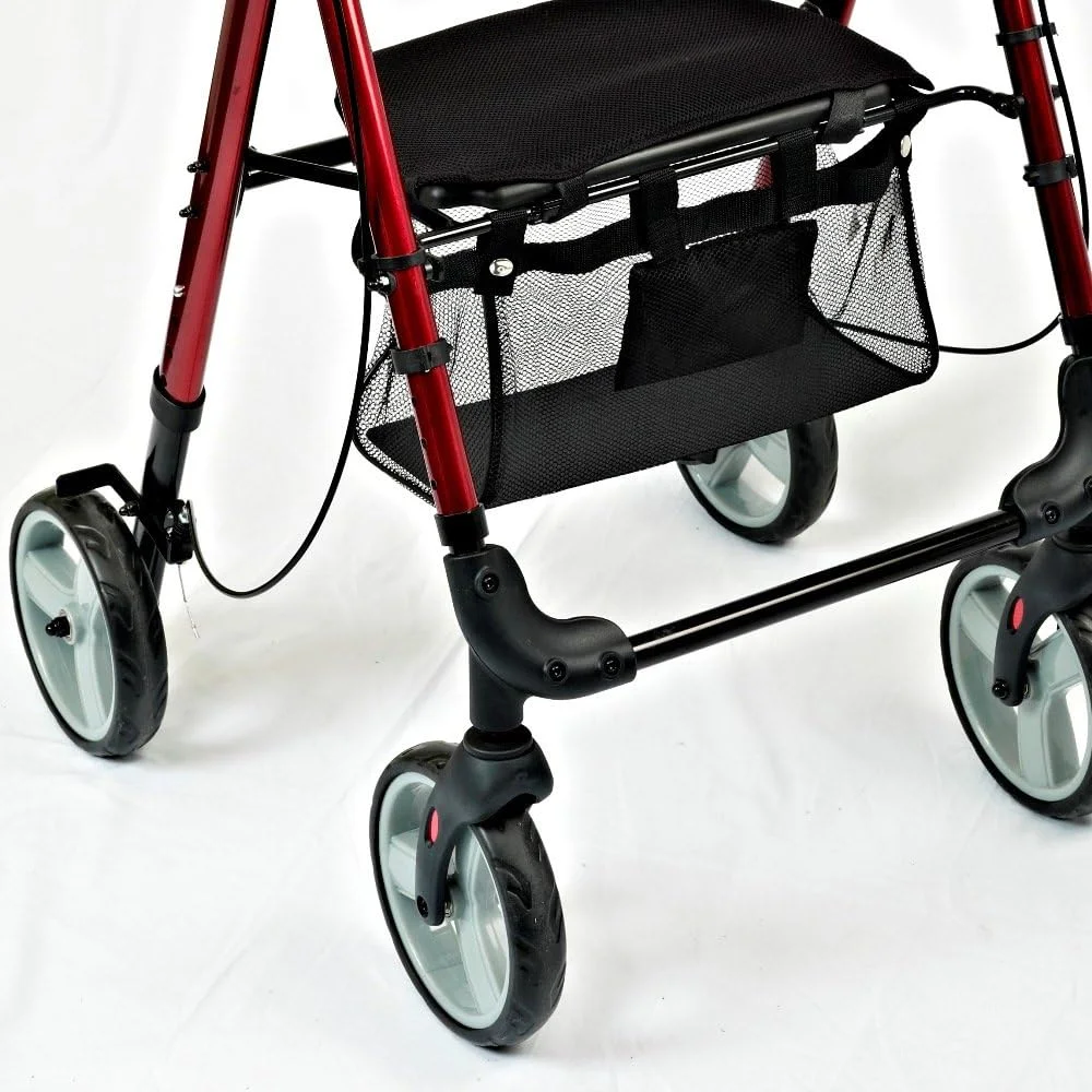 رولیتور چهار چرخ سبک وزن NRS Healthcare M87719 با صندلی - تاشو و قابل تنظیم رولیتور چهار چرخ سبک وزن NRS Healthcare M87719 با صندلی - تاشو و قابل تنظیم