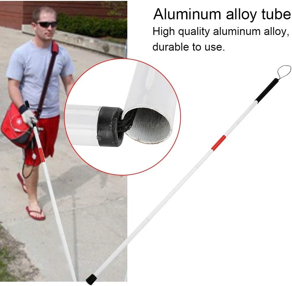 عصای تاشو و جمع‌شونده نیکو برای افراد نابینا، عصای سفید و قرمز، عصای بلند تاشو برای تحرک، عصای بازتابنده برای افراد نابینا و کم بینا