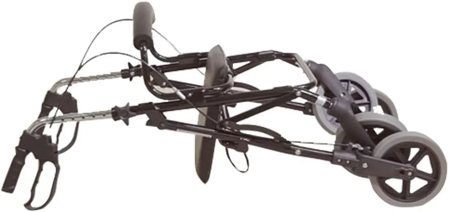 رولیتور چهار چرخ آلومینیومی NRS Healthcare MobilityCare M39634، وسیله کمکی پیاده روی، دارای صندلی و سبد خرید