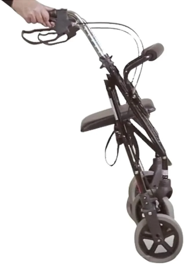 رولیتور چهار چرخ آلومینیومی NRS Healthcare MobilityCare M39634، وسیله کمکی پیاده روی، دارای صندلی و سبد خرید