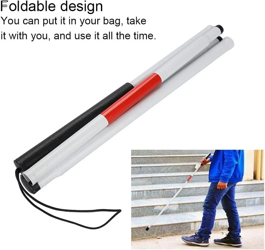 عصای تاشو و جمع‌شونده نیکو برای افراد نابینا، عصای سفید و قرمز، عصای بلند تاشو برای تحرک، عصای بازتابنده برای افراد نابینا و کم بینا