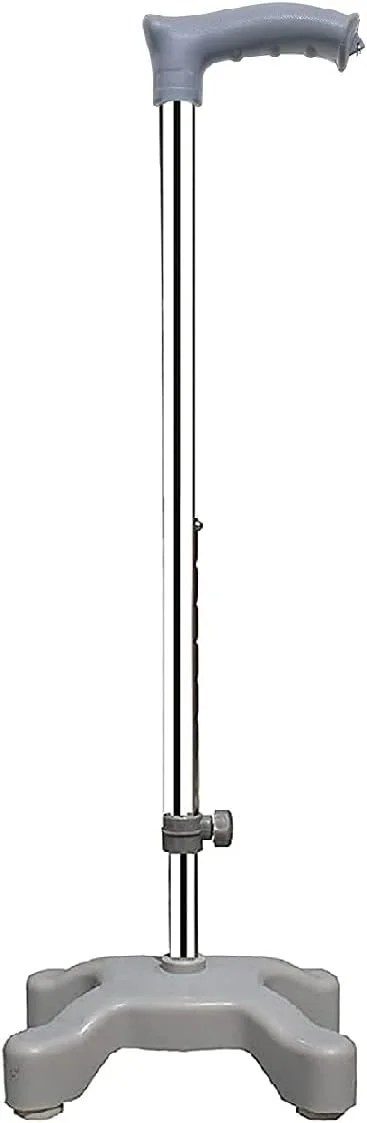 عصای چهار پایه کروم قابل تنظیم ارتفاع موبا برای افراد مسن عصای چهار پایه کروم قابل تنظیم ارتفاع موبا برای افراد مسن