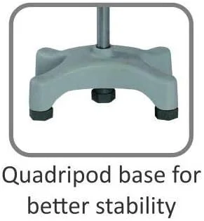 عصای چهار پایه کروم قابل تنظیم ارتفاع موبا برای افراد مسن عصای چهار پایه کروم قابل تنظیم ارتفاع موبا برای افراد مسن