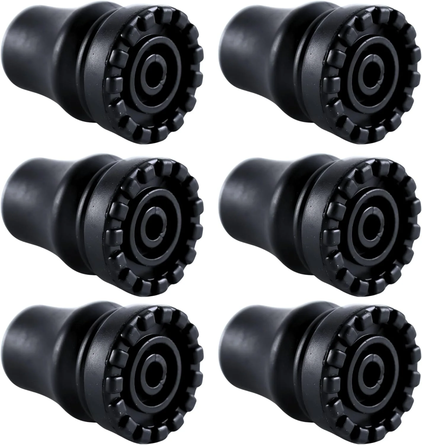 پایه عصای لاستیکی MOTOFITOOL، بسته 6 عددی، پایه های لاستیکی ضد لغزش مقاوم برای عصا سایز 3/4 اینچ، لوازم جانبی عصا زیر بغل، چوب دستی، چوب کوهنوردی، عصا برای سالمندان، مشکی