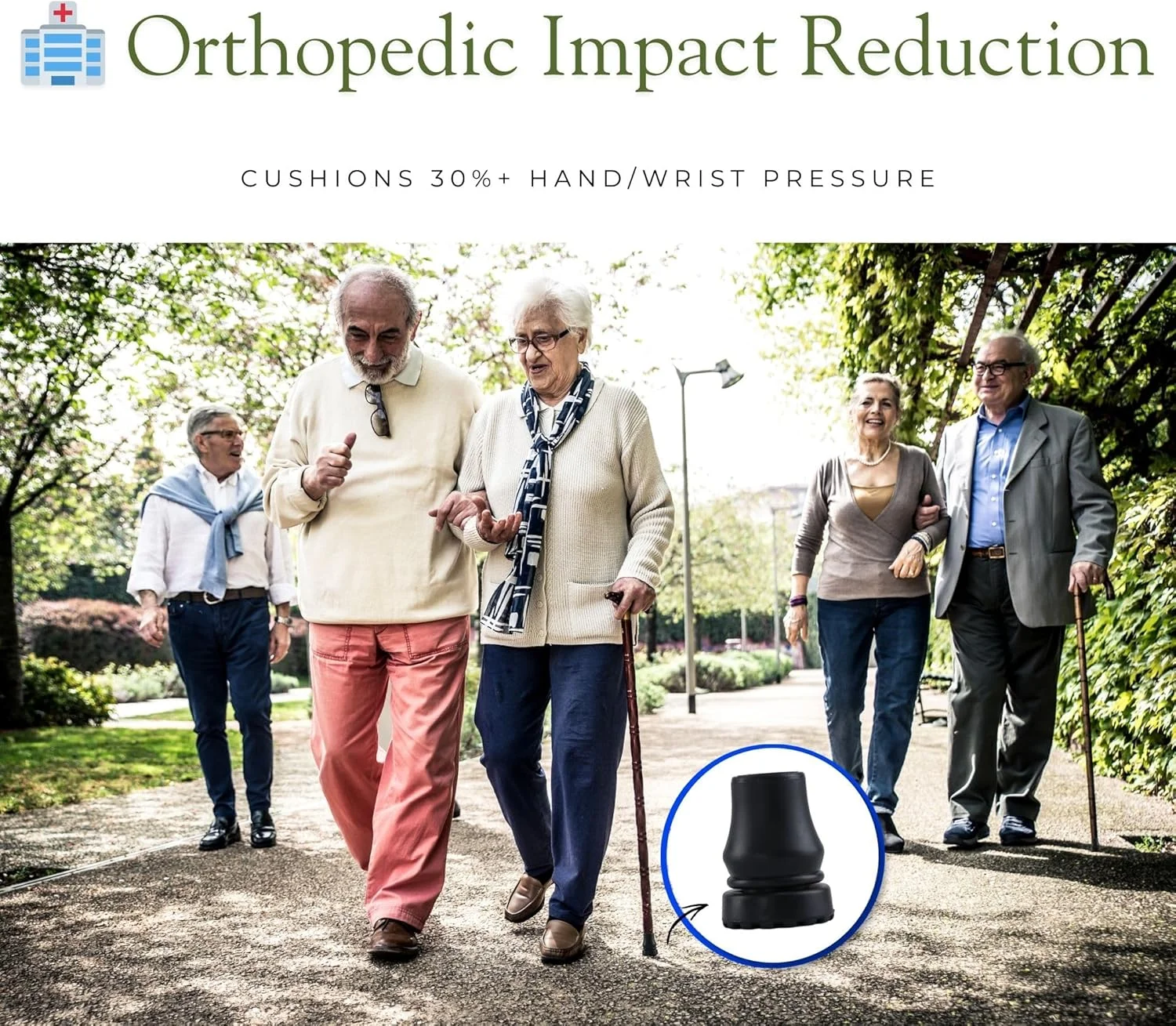 پایه عصای لاستیکی MOTOFITOOL بسته 6 عددی، سایز 5/8 اینچ، مقاوم و بادوام، لوازم جانبی ضد لغزش برای عصا و واکر، نوک عصای جایگزین محکم برای عصاهای پیاده روی، عصاهای کوهنوردی، عصای سالمندان (مشکی)