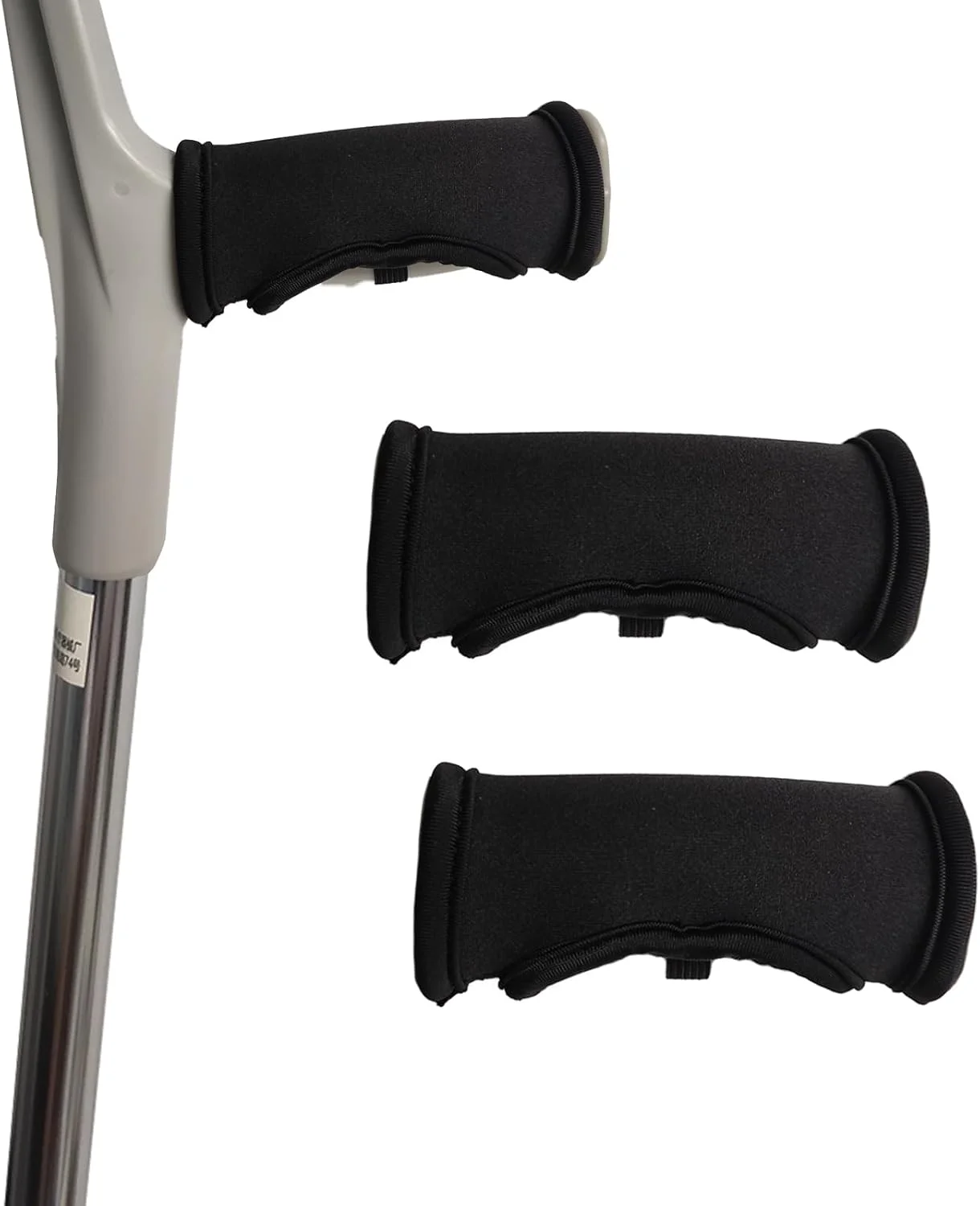 پدهای عصای زیر بغل MESINURS با نوارهای بازتابنده - روکش عصای آرنج برای سالمندان و افراد دارای معلولیت، لوازم جانبی جایگزین عصا، 2 عدد (پدهای دسته)