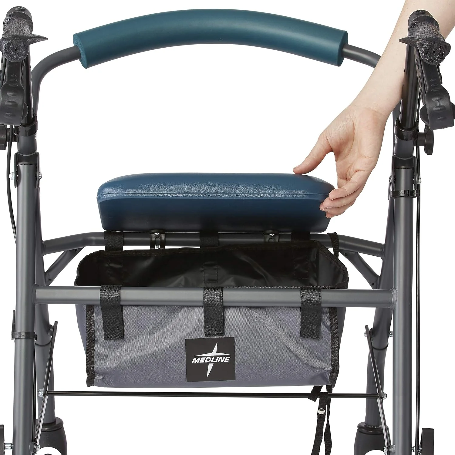 رولیتور واکر Medline با صندلی و چرخ، واکر تاشو برای سالمندان با محافظت Microban، فریم فولادی بادوام تا 158 کیلوگرم را تحمل می کند، چرخ های 6 اینچی، آبی فیروزه ای رولیتور واکر Medline با صندلی و چرخ، واکر تاشو برای سالمندان با محافظت Microban، فریم فولادی بادوام تا 158 کیلوگرم را تحمل می کند، چرخ های 6 اینچی، آبی فیروزه ای