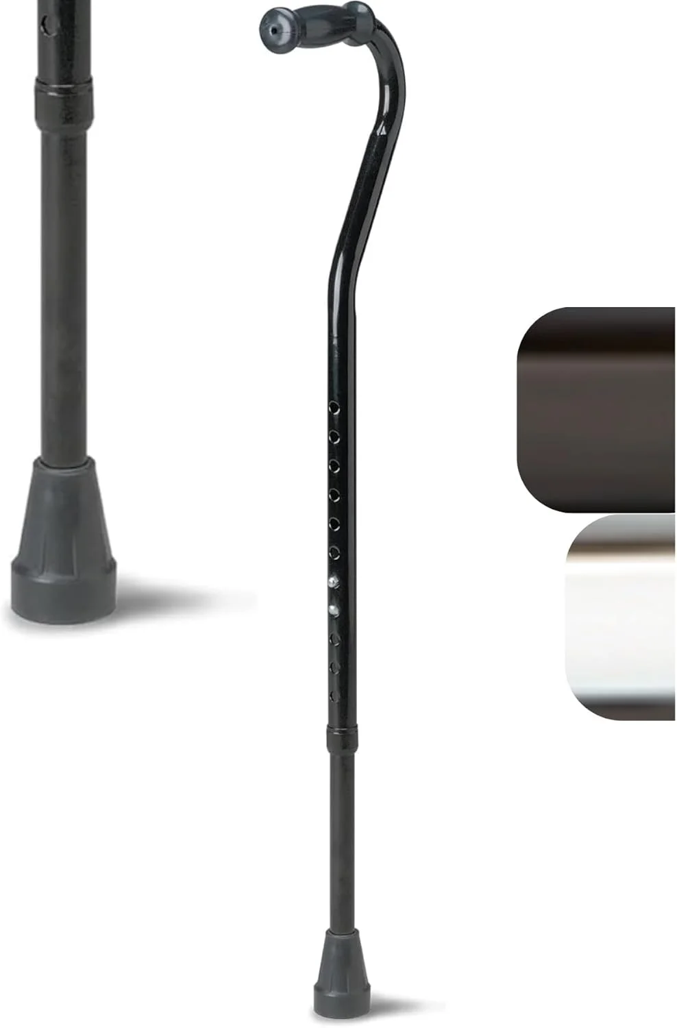 عصای پیاده روی باریاتریک Medline برای سالمندان و بزرگسالان، ایده آل برای پشتیبانی از تعادل